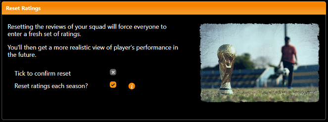 Form for resetting player ratings. Form for resetting player ratings.